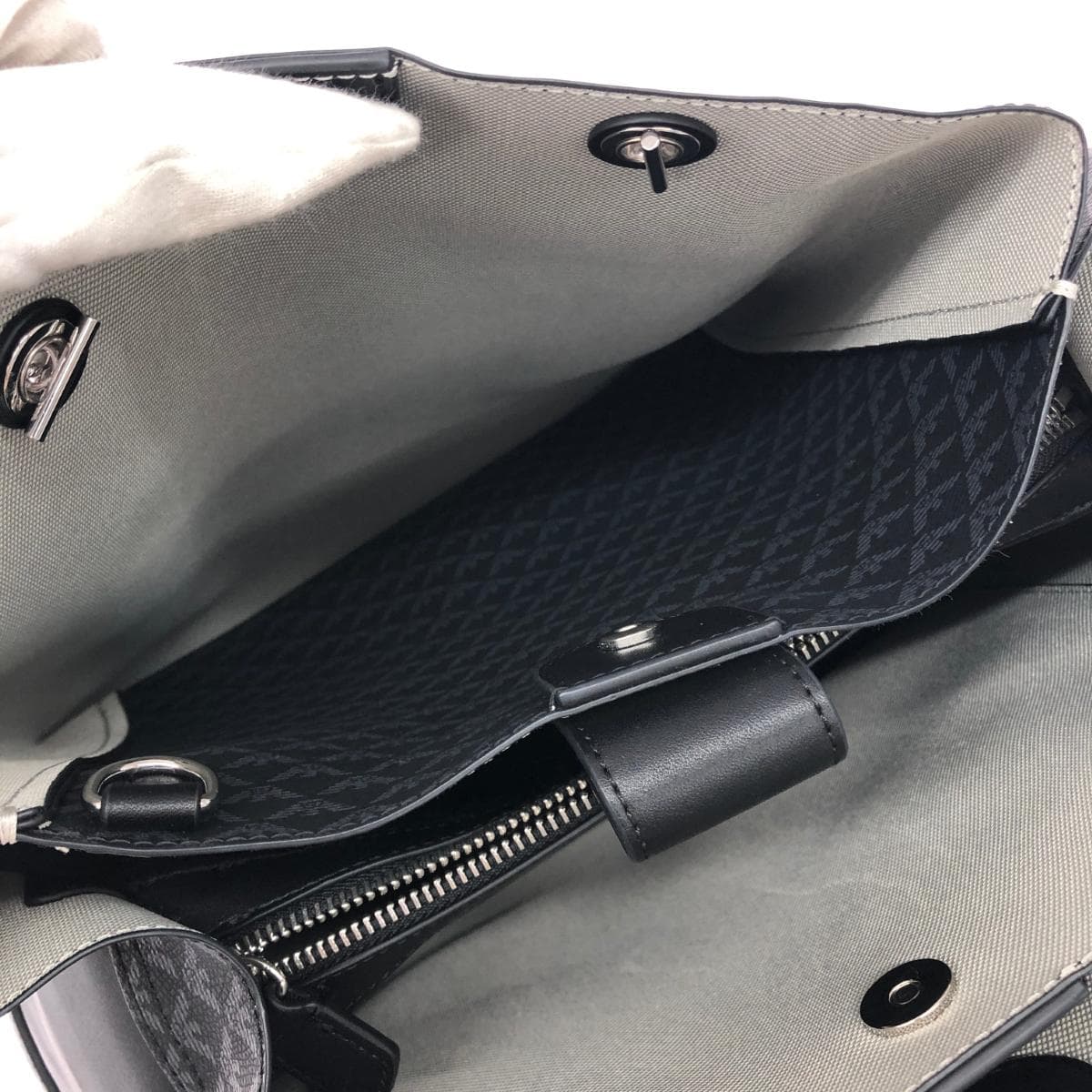 EMPORIO ARMANI 2WAY bag in excellent condition, all-over eagle pattern, black, for women 8