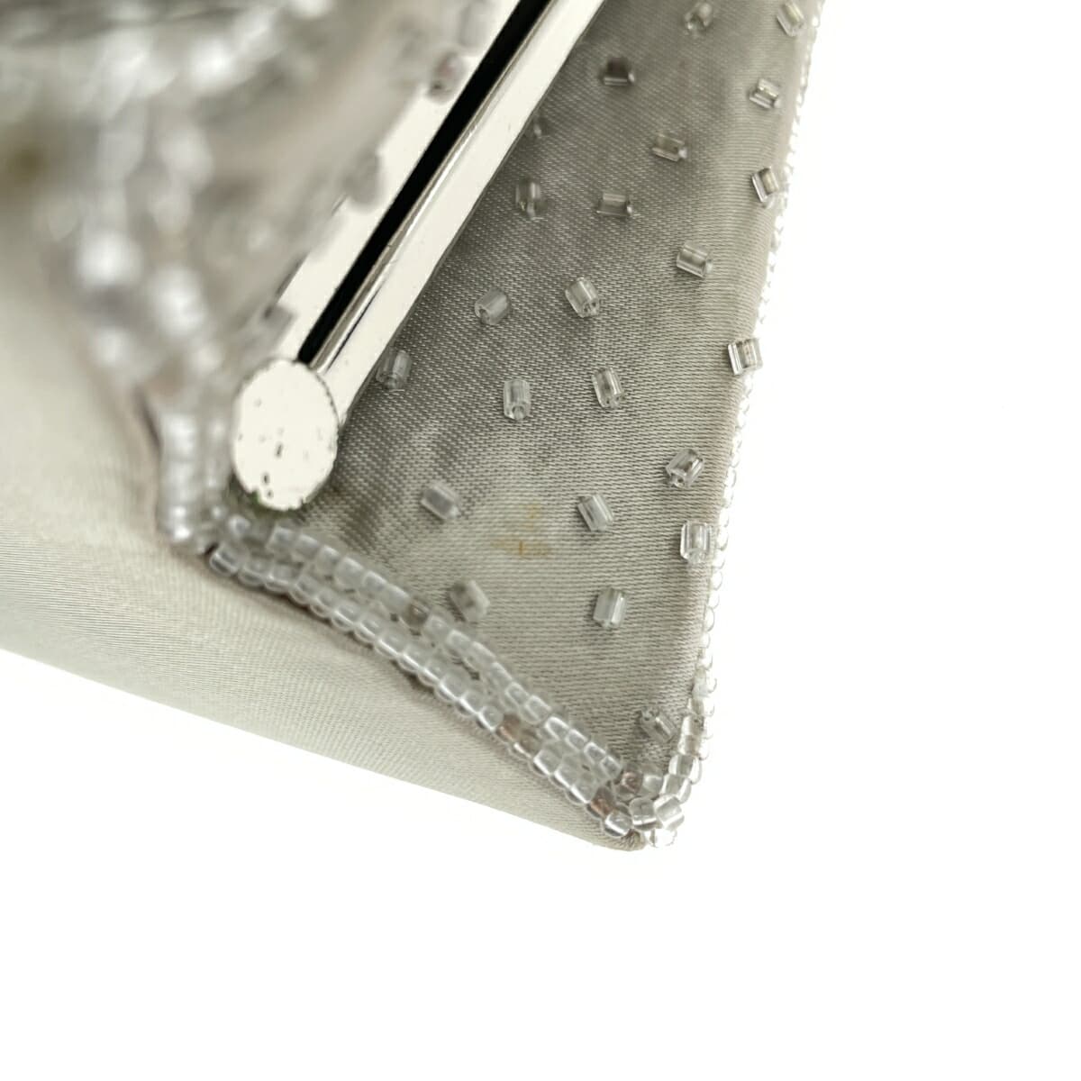 ROPE Ropé clasp handbag, Japanese style, beads, satin, gray, ladies 10