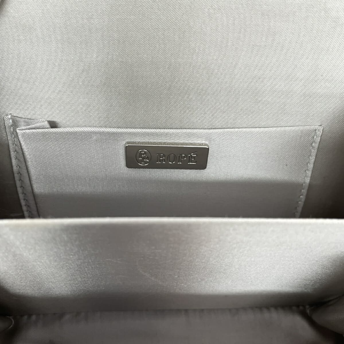 ROPE Ropé clasp handbag, Japanese style, beads, satin, gray, ladies 7