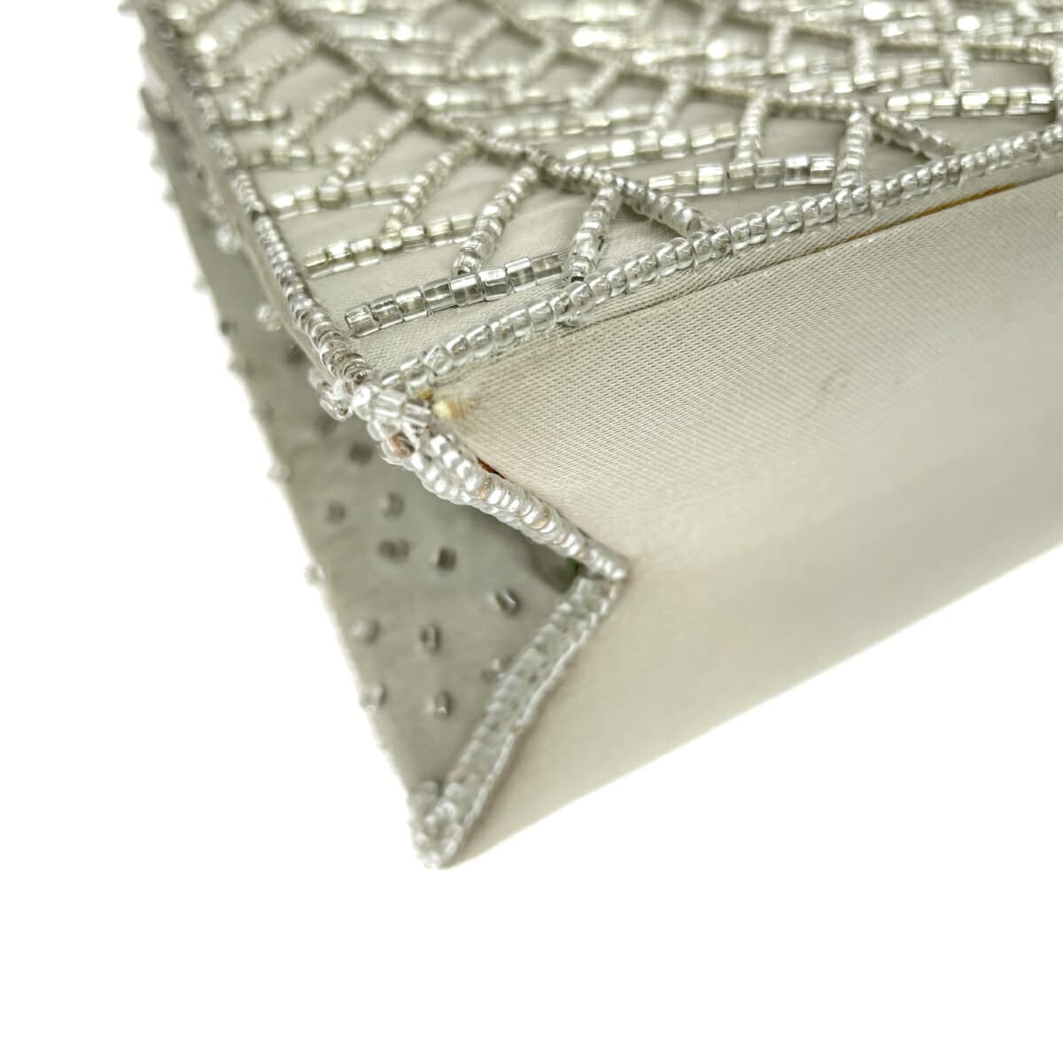 ROPE Ropé clasp handbag, Japanese style, beads, satin, gray, ladies 9