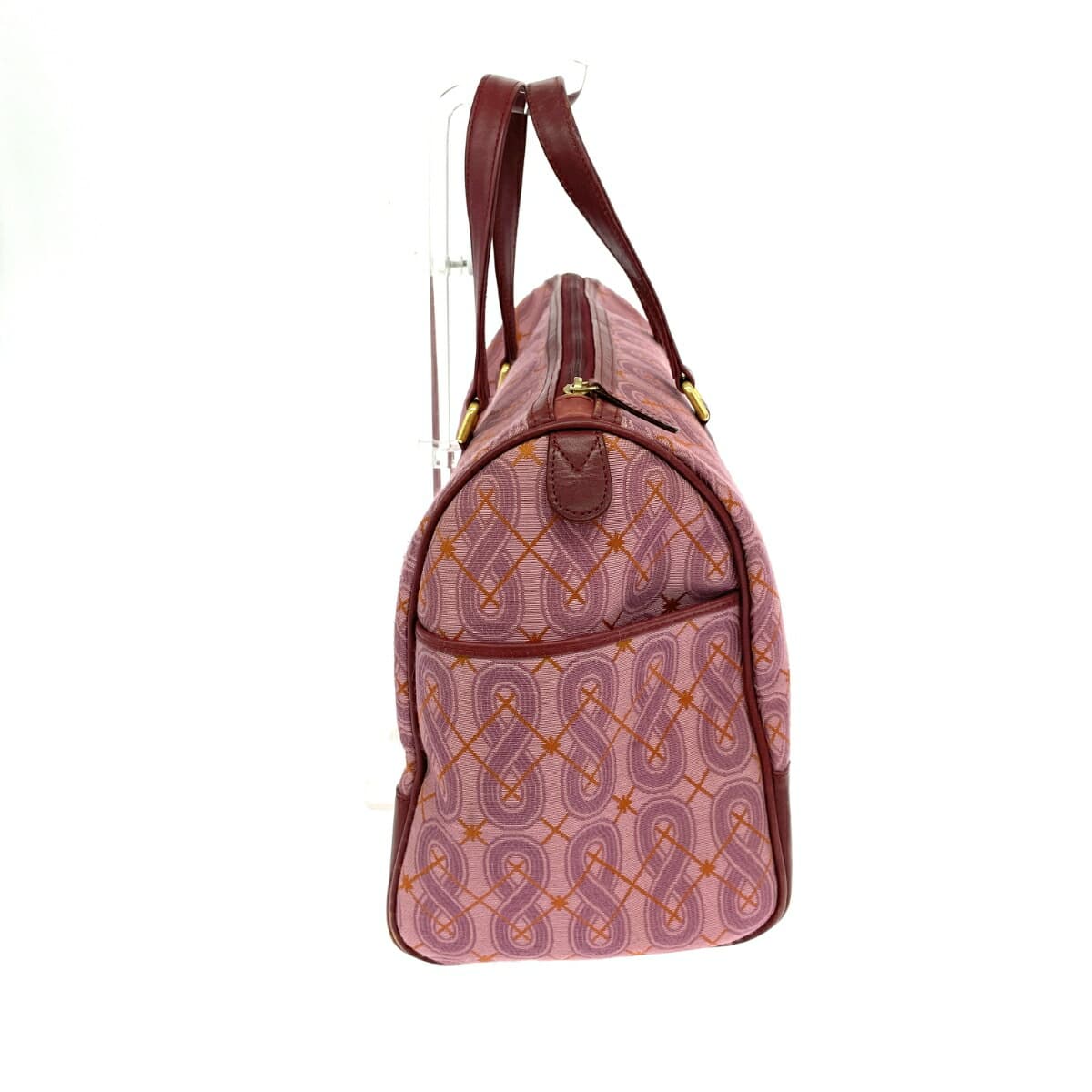 ANNA SUI Boston Bag Jacquard Leather Red/Pink Ladies 2