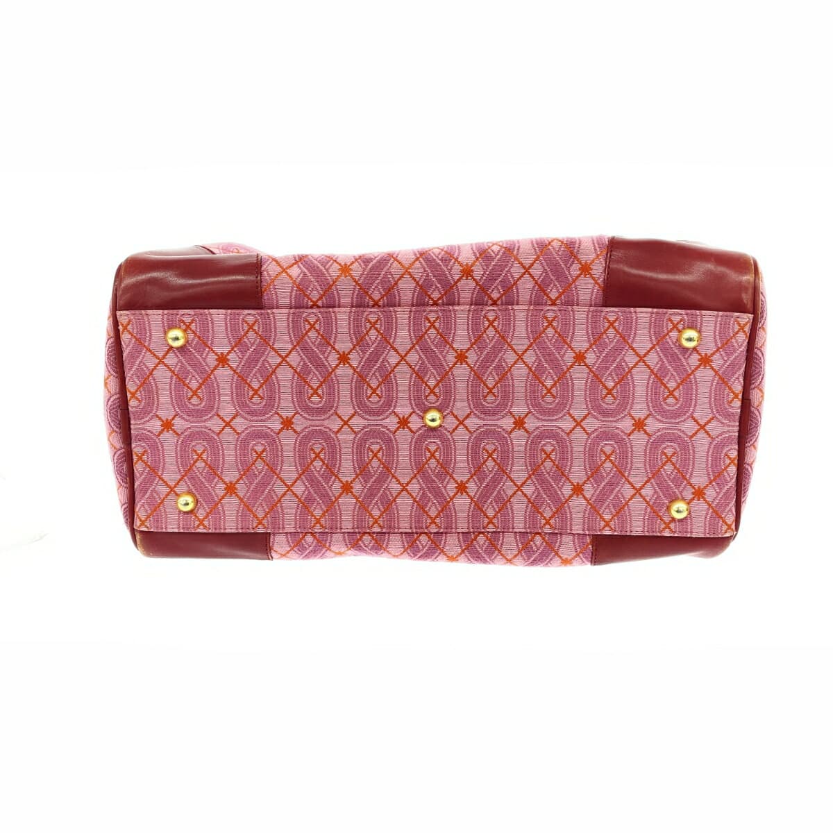 ANNA SUI Boston Bag Jacquard Leather Red/Pink Ladies 5