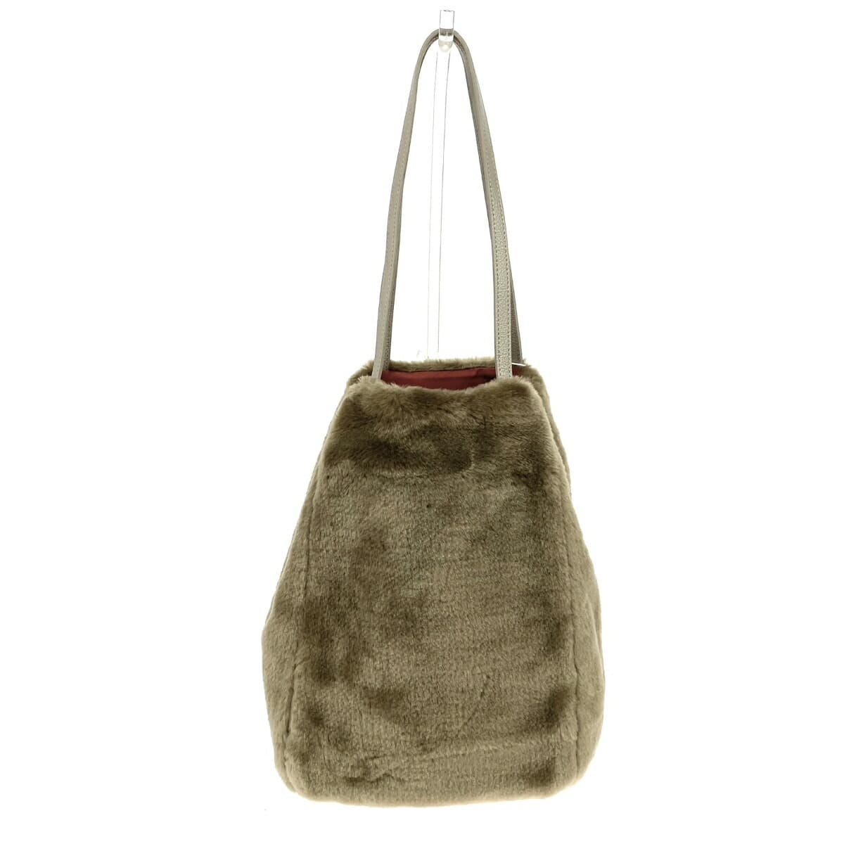 Russet Rassitt tote bag unused item Faux Fur greige women's