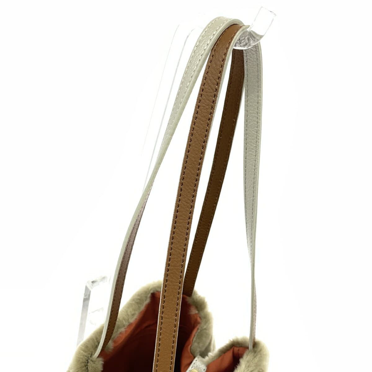 Russet Rassitt tote bag unused item fake fur greige women's 4