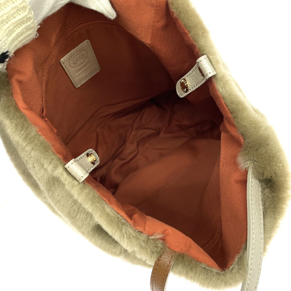 Russet Rassitt tote bag unused item fake fur greige women's 6