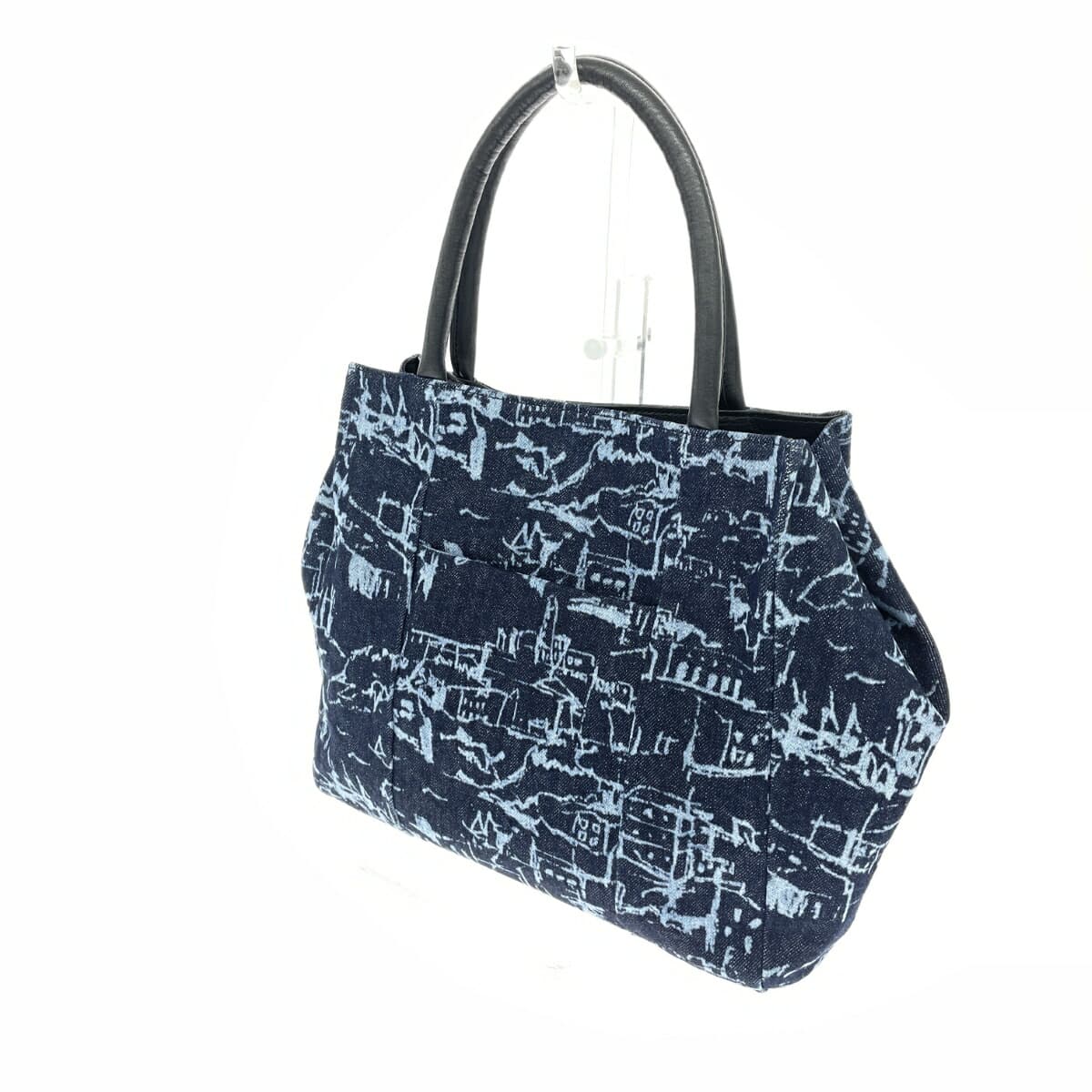 IBIZA Ibiza Tote Bag Excellent Condition Gobelin Weave Navy Ladies 3