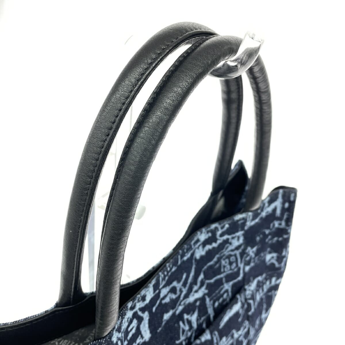 IBIZA Ibiza Tote Bag Excellent Condition Gobelin Weave Navy Ladies 4