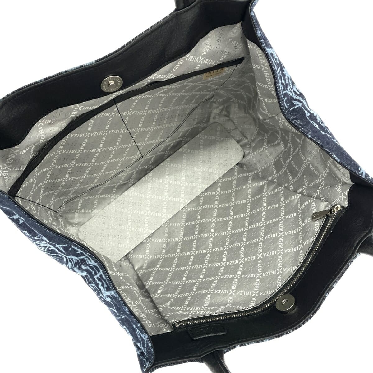 IBIZA Ibiza Tote Bag Excellent Condition Gobelin Weave Navy Ladies 6