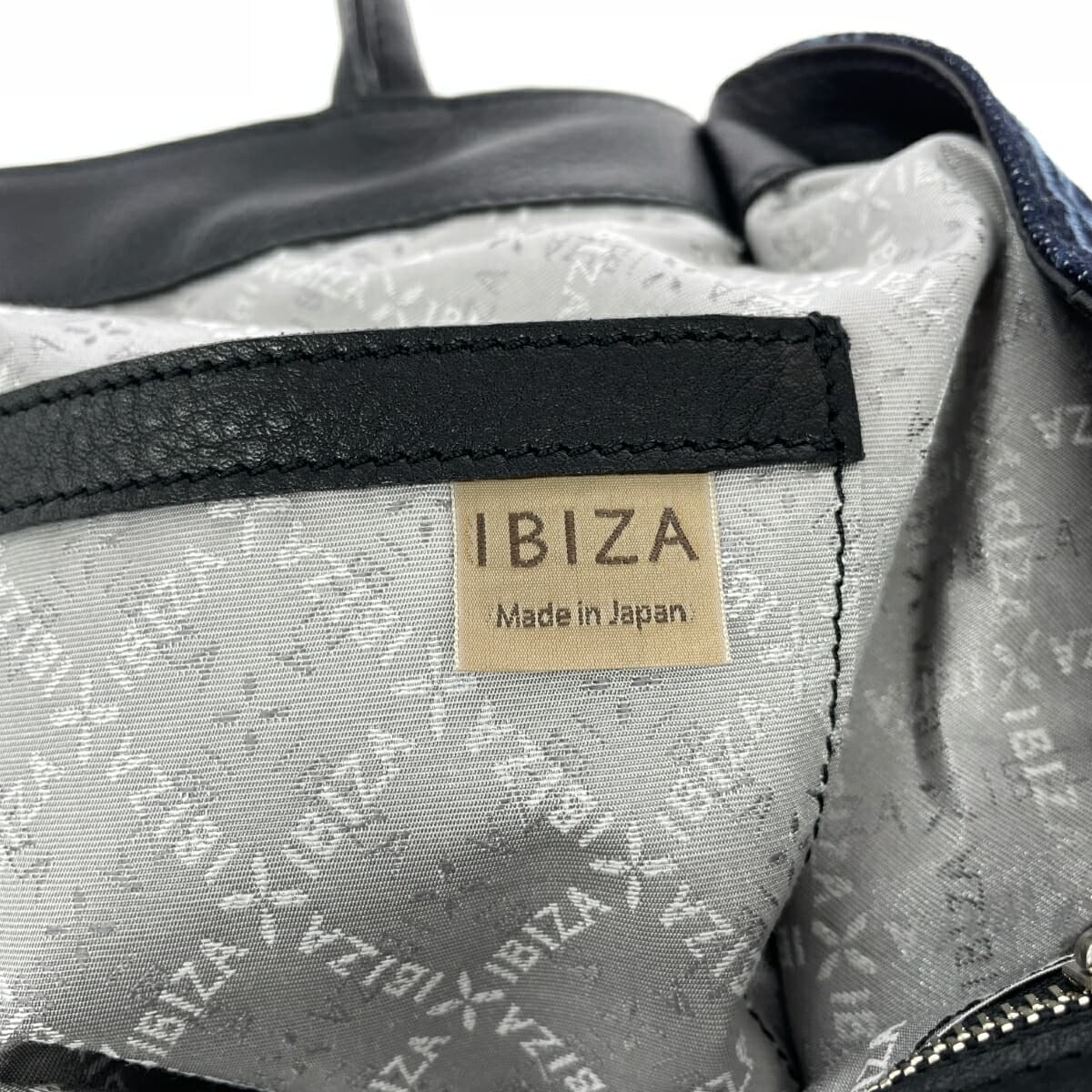 IBIZA Ibiza Tote Bag Excellent Condition Gobelin Weave Navy Ladies 7