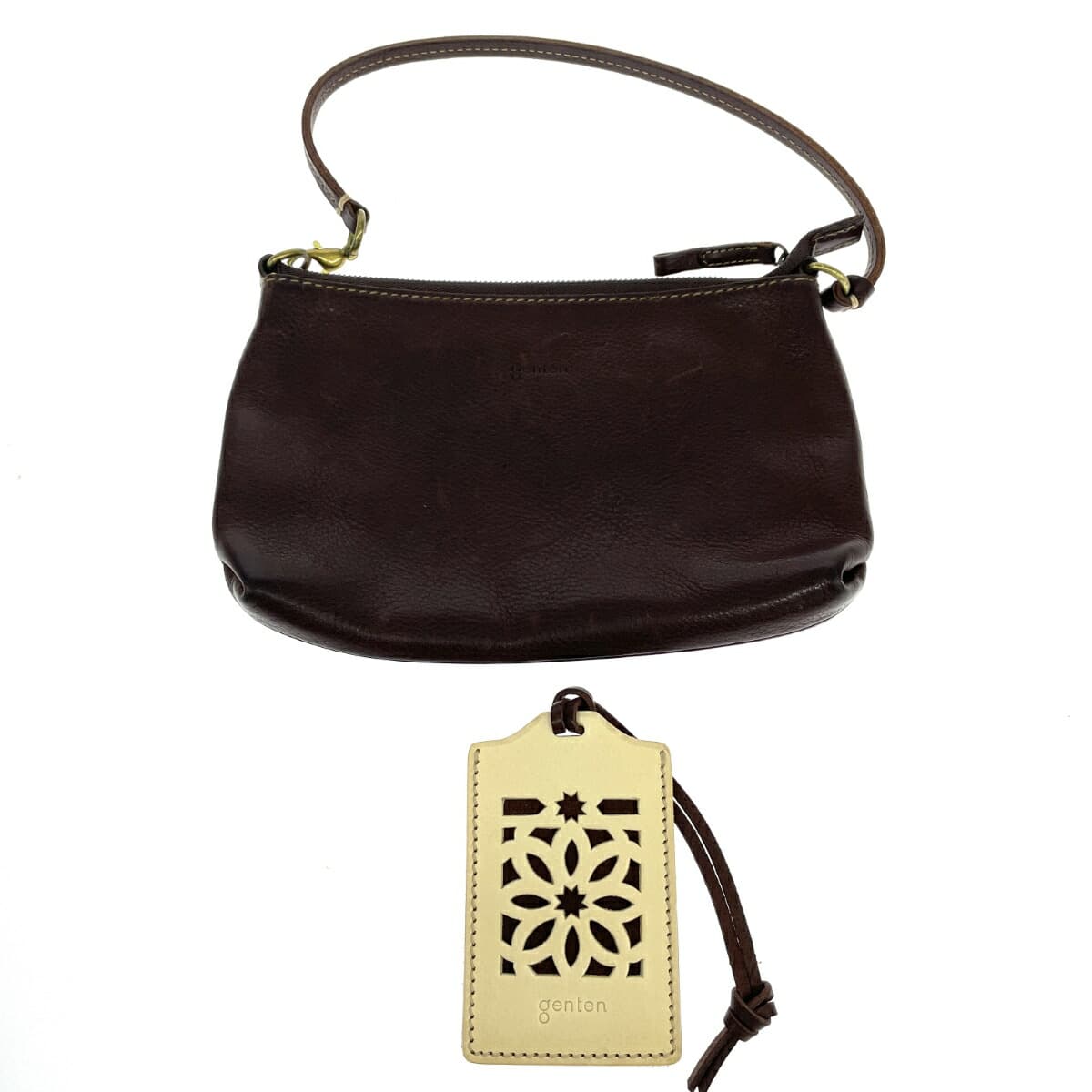 Genten Tote Bag Leather Brown Women's 10