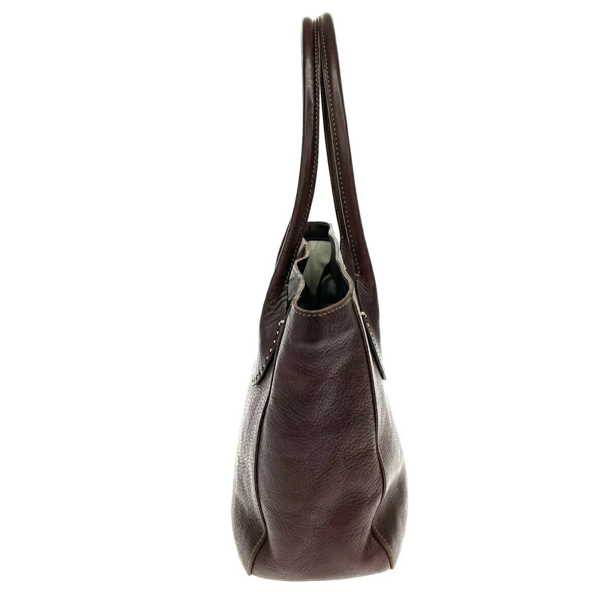 Genten Tote Bag Leather Brown Women's 2