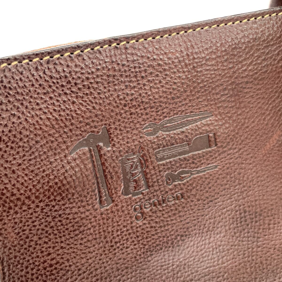 Genten Tote Bag Leather Brown Women's 7