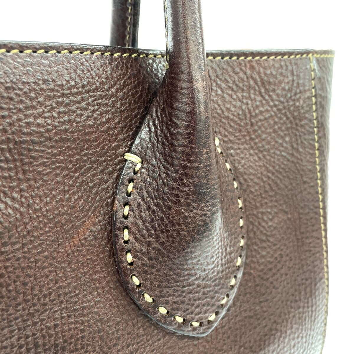Genten Tote Bag Leather Brown Women's 9