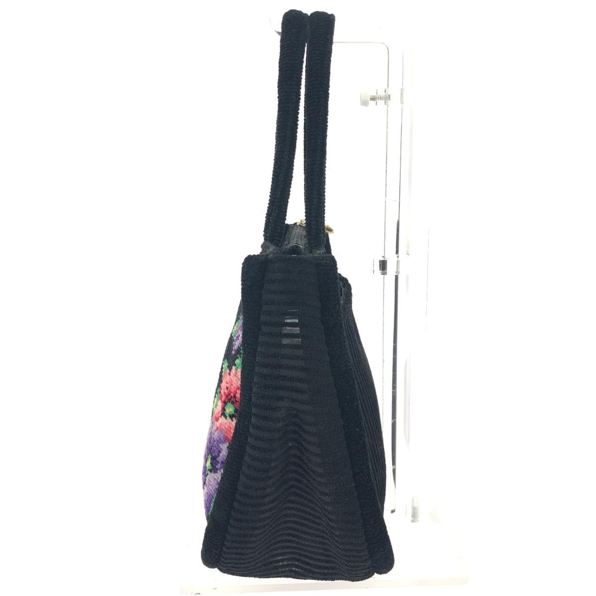 FEILER Tote Bag Poppies / Chenille Weave Black Ladies 2