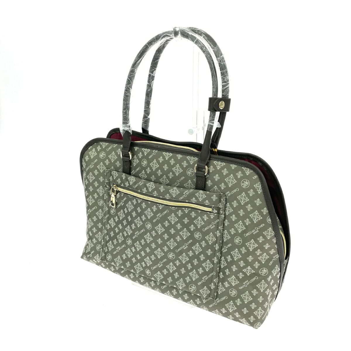 CHRISTIAN OLIVIER Tote Bag Like New Monogram Nylon Gray Women's 3