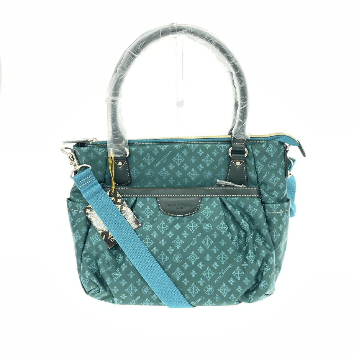 CHRISTIAN OLIVIER 2WAY Tote Bag Like New Monogram Nylon Green Ladies