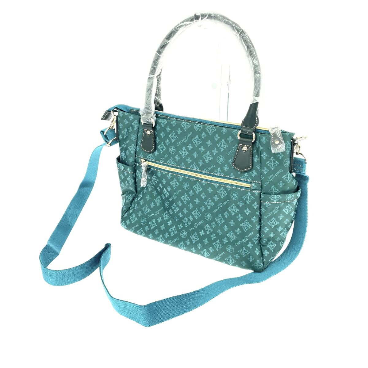 CHRISTIAN OLIVIER 2WAY Tote Bag Like New Monogram Nylon Green Ladies 3