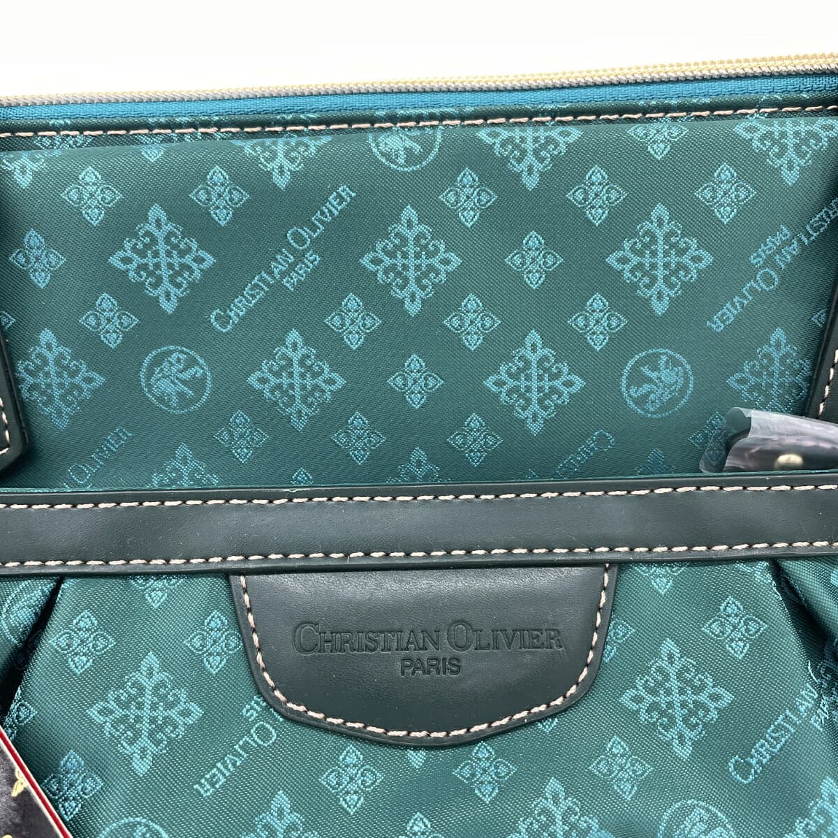 CHRISTIAN OLIVIER 2WAY Tote Bag Like New Monogram Nylon Green Ladies 6