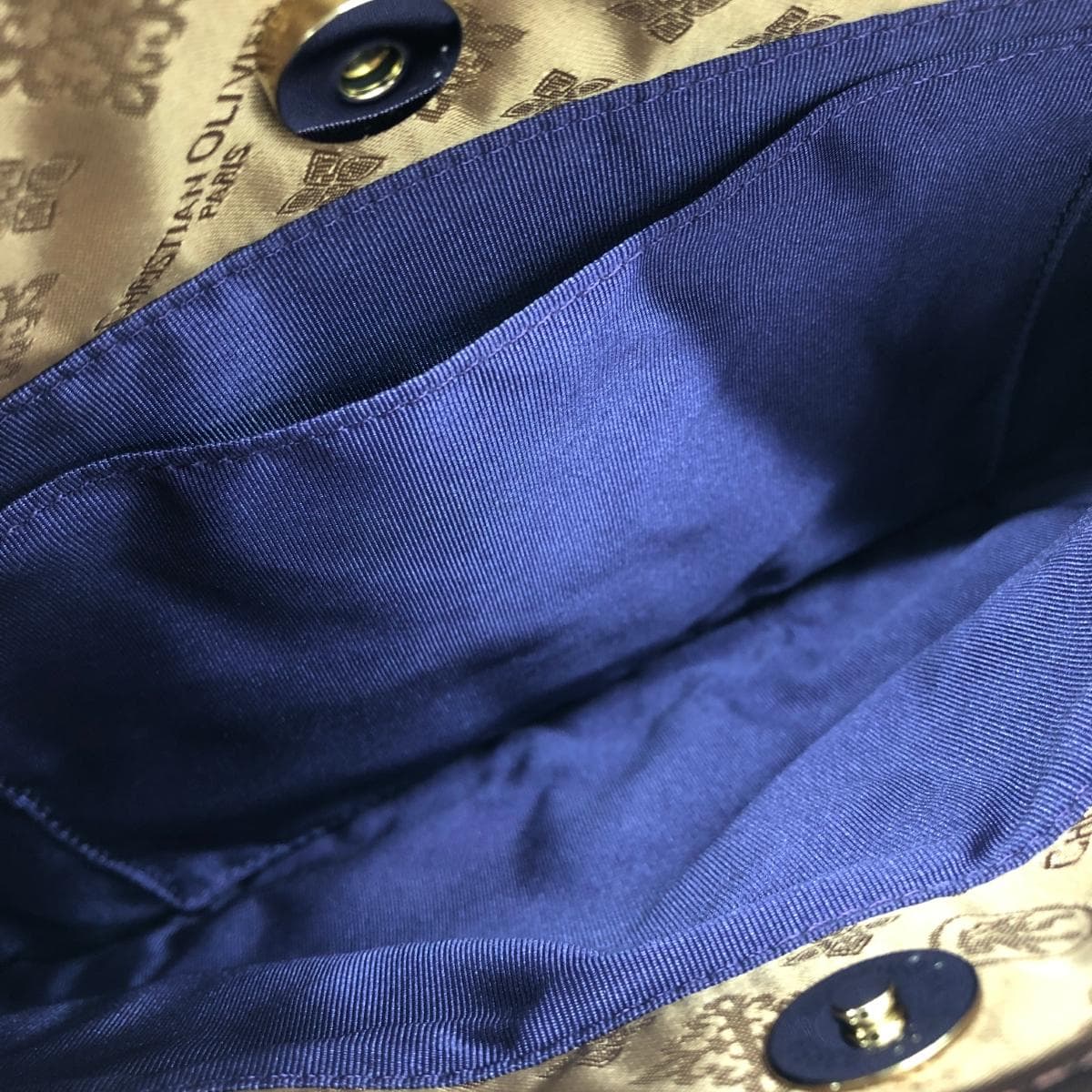 CHRISTIAN OLIVIER 2WAY Tote Bag Good Condition Monogram/Leopard/Nylon/Gold Color 6