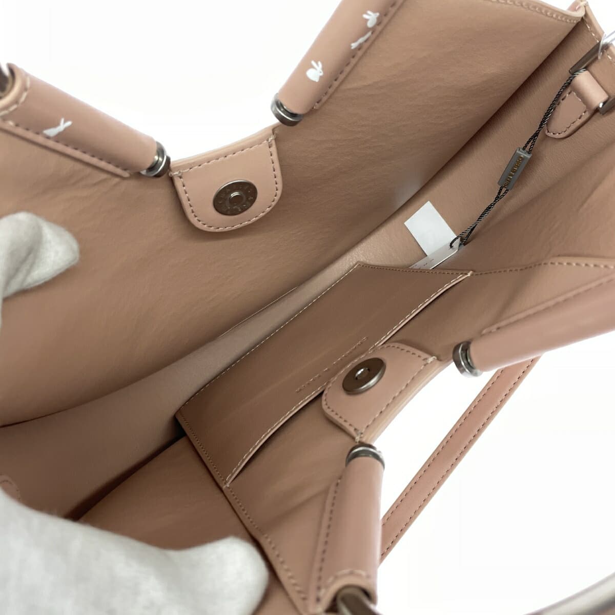 CHARLES&KEITH 2WAY Bag Like New PVC Pink/Beige Women's 7