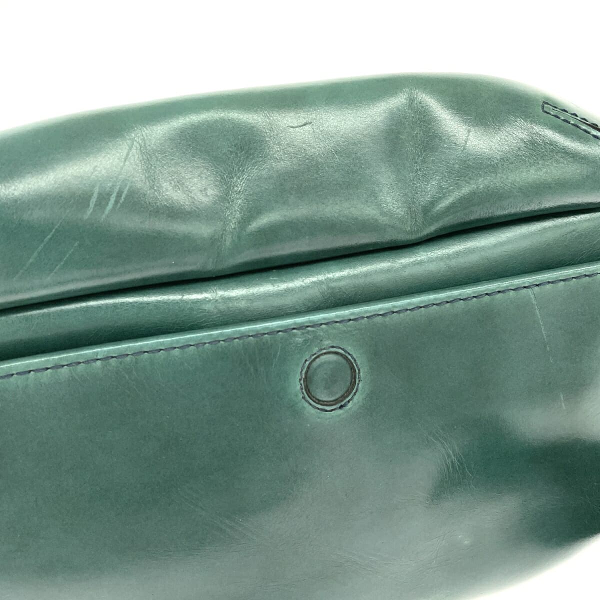 HERGOPOCH Ergopock Shoulder Bag Waxing Leather Emerald Green Green Ladies 10