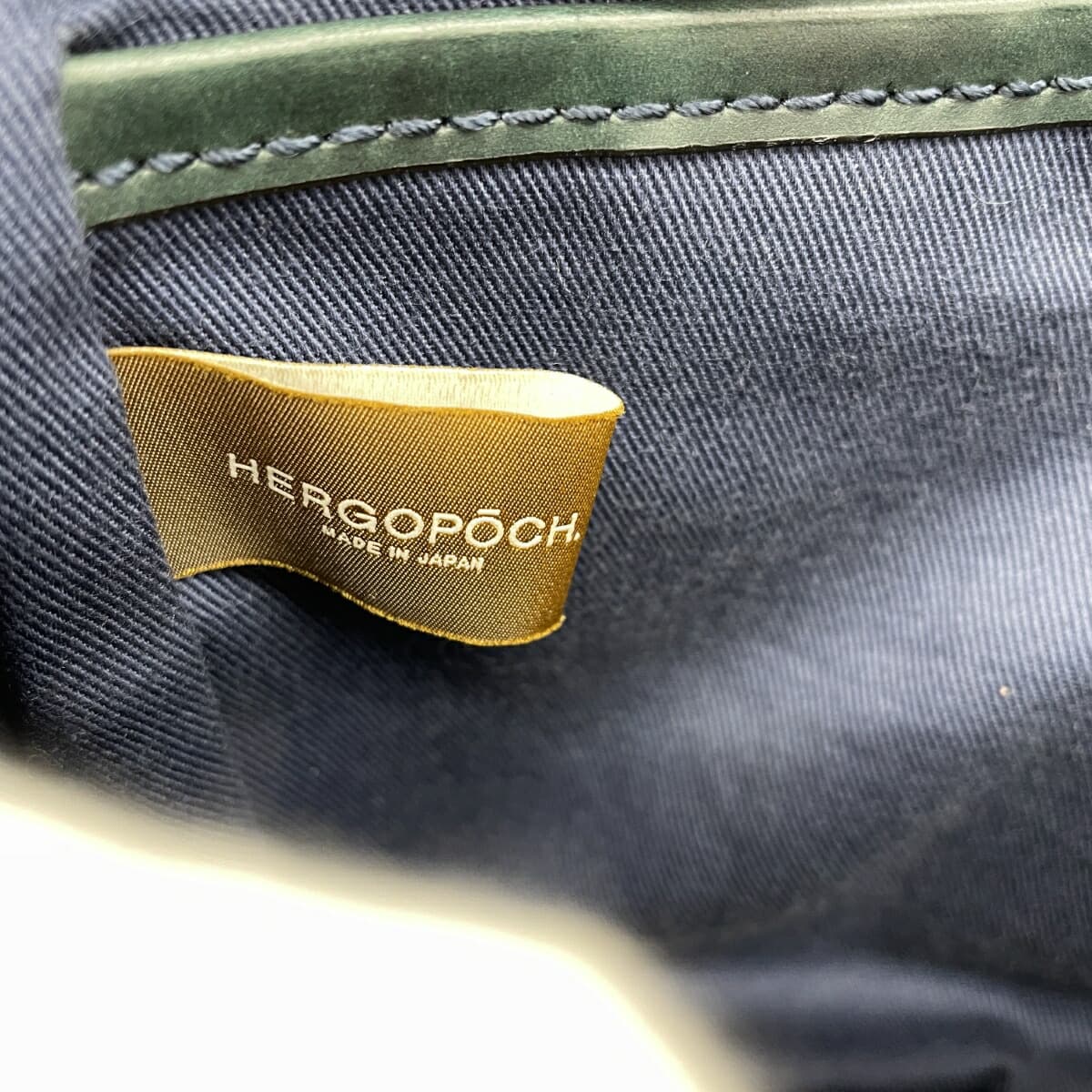 HERGOPOCH Ergopock Shoulder Bag Waxing Leather Emerald Green Green Ladies 6