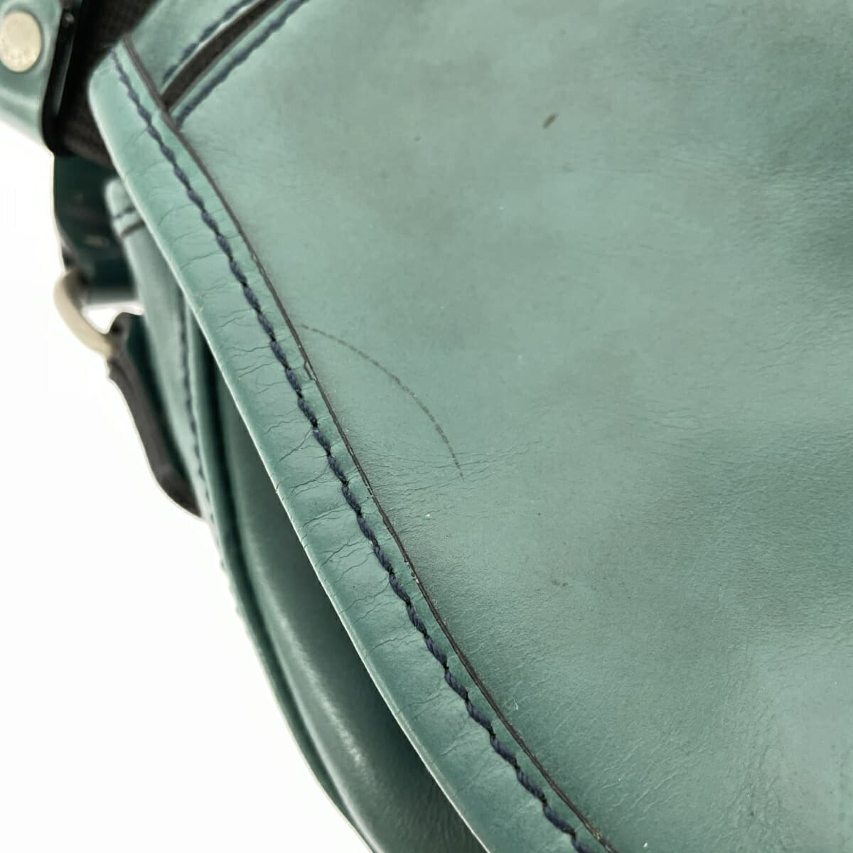 HERGOPOCH Ergopock Shoulder Bag Waxing Leather Emerald Green Green Ladies 8