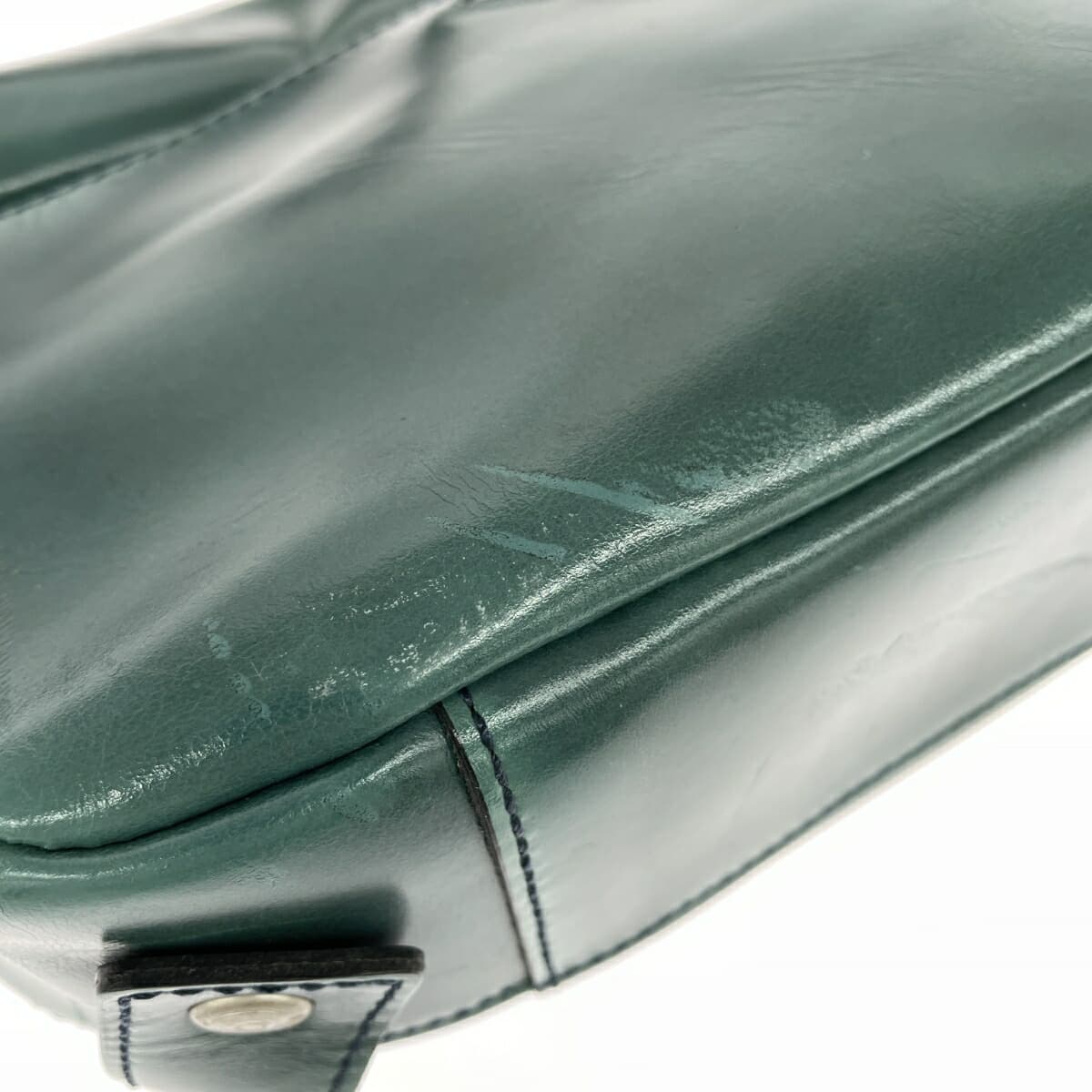 HERGOPOCH Ergopock Shoulder Bag Waxing Leather Emerald Green Green Ladies 9