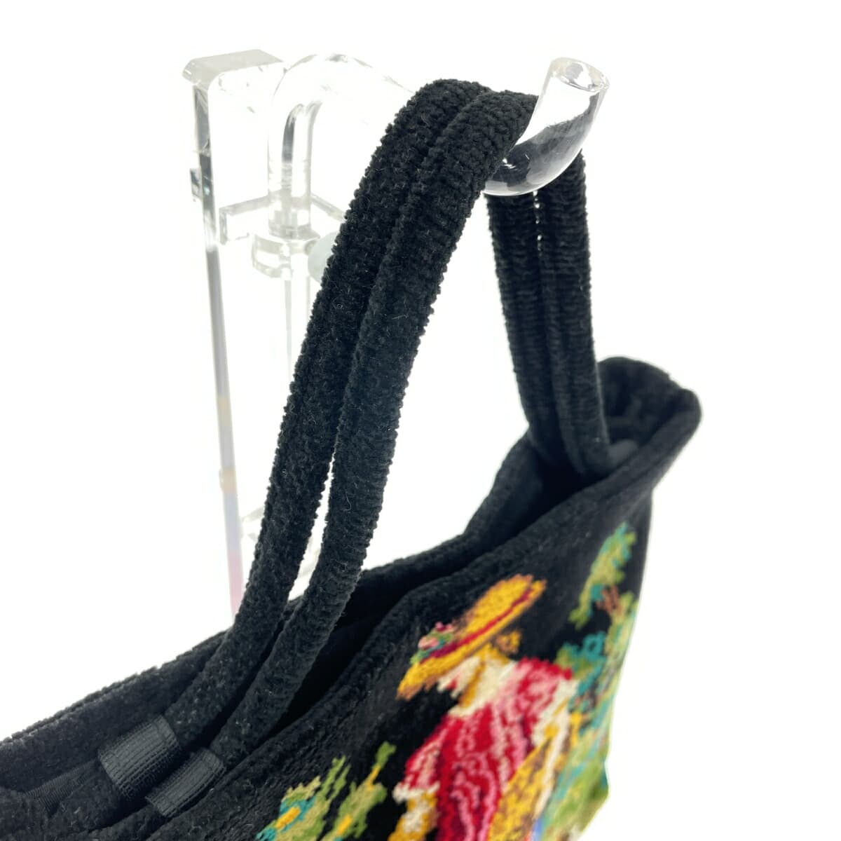 FEILER Mini Tote Bag - Girl, Little Bird, Chenille Weave - Black, Ladies 4