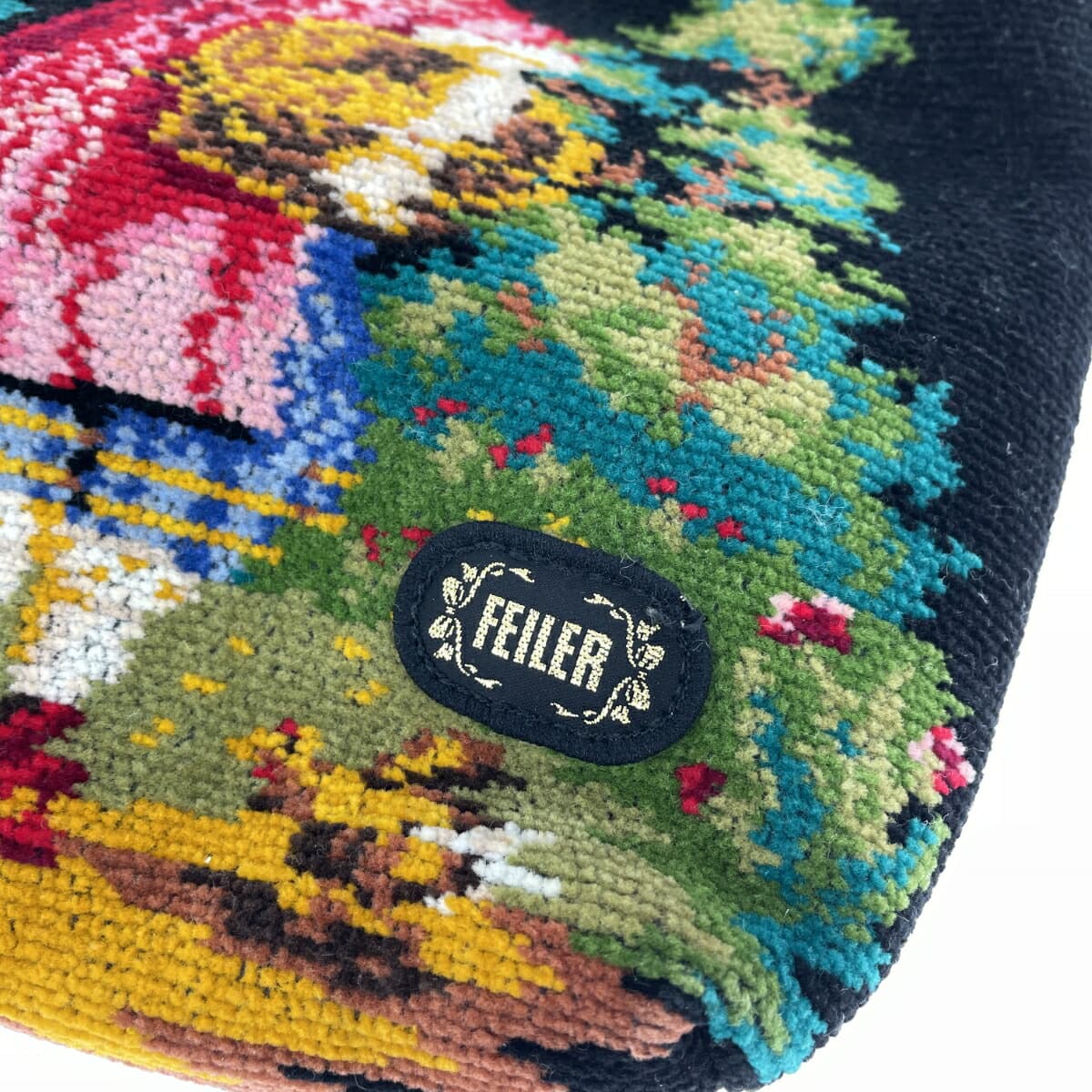 FEILER Mini Tote Bag - Girl, Little Bird, Chenille Weave - Black, Ladies 6