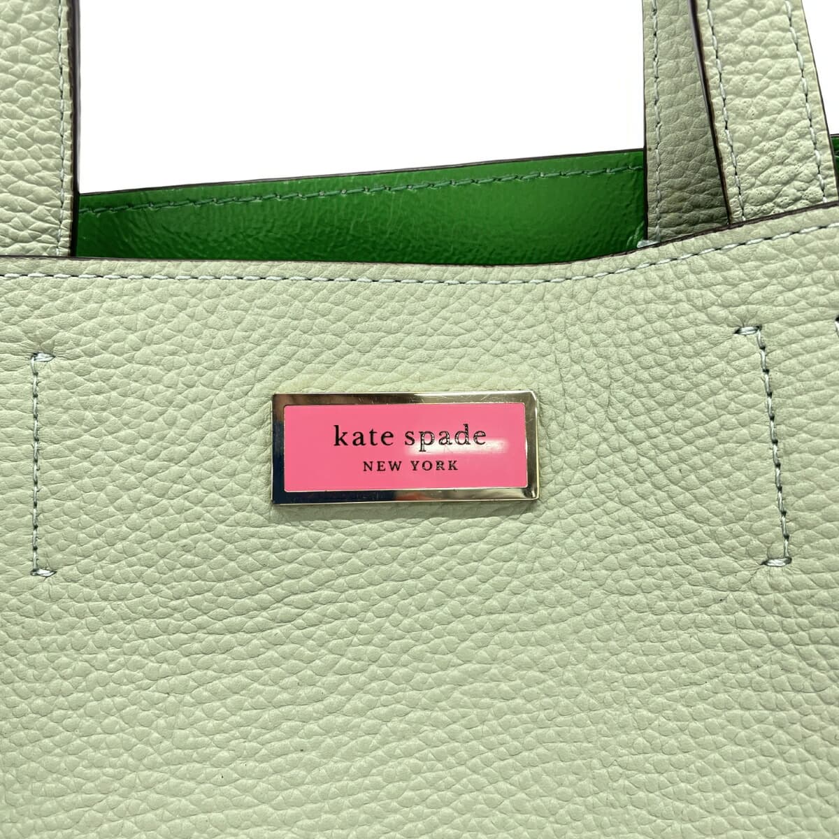 Kate Spade Sam Medium Satchel Leather Light Green Green Ladies 6