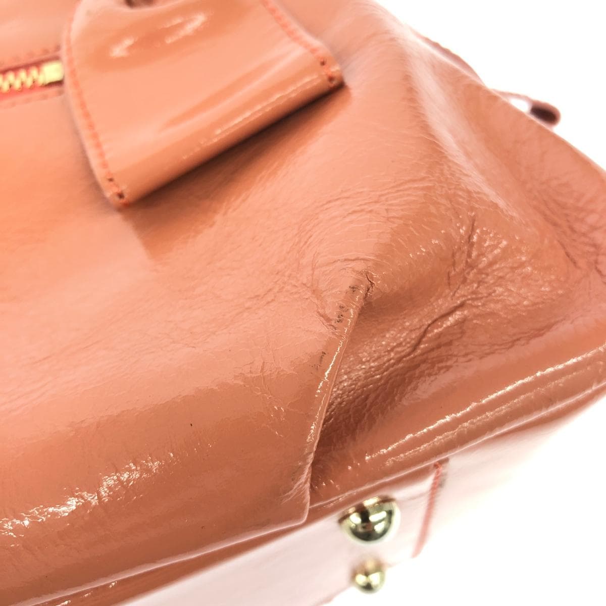 Ginza Kanematsu Handbag Enamel Salmon Pink Pink Ladies 10