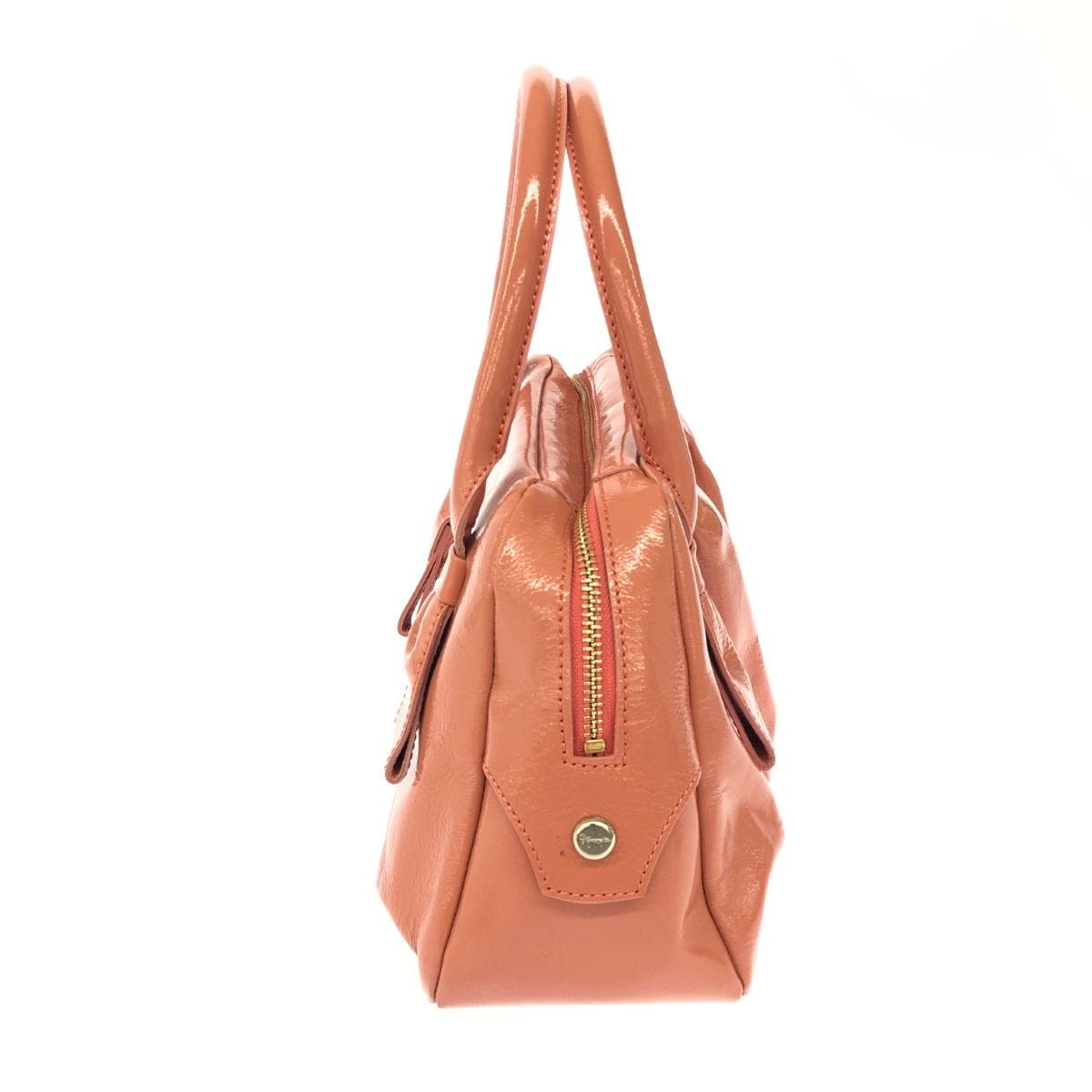 Ginza Kanematsu Handbag Enamel Salmon Pink Pink Ladies 2