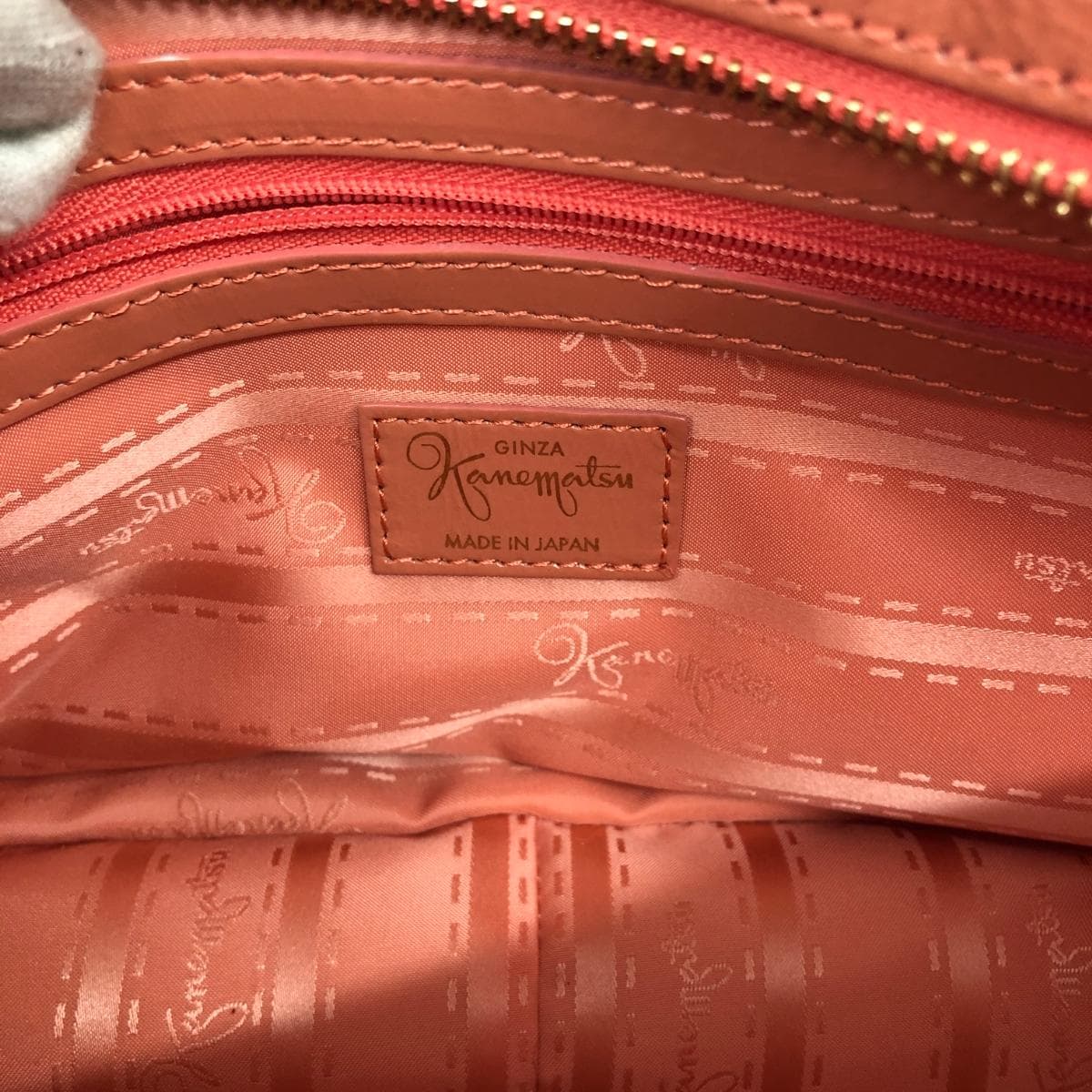 Ginza Kanematsu Handbag Enamel Salmon Pink Pink Ladies 7