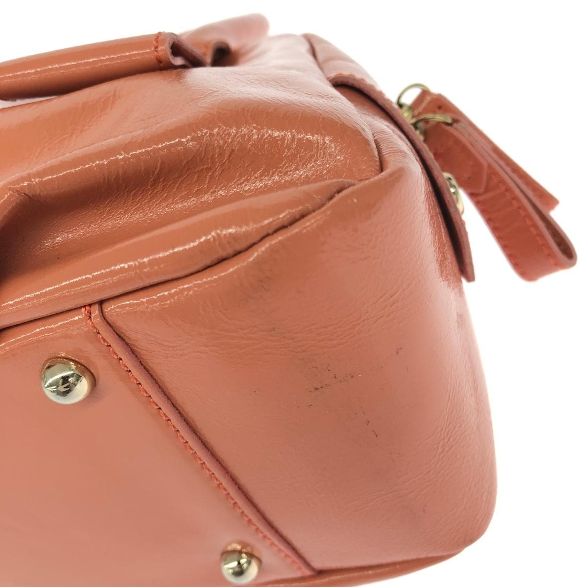 Ginza Kanematsu Handbag Enamel Salmon Pink Pink Ladies 9