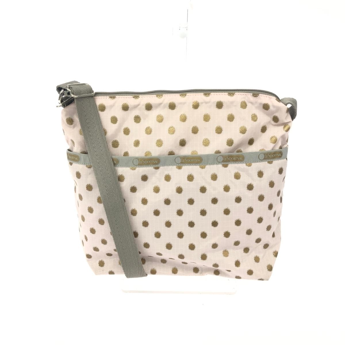 LeSportsac shoulder bag in good condition, dot pattern, nylon, pink, for ladies