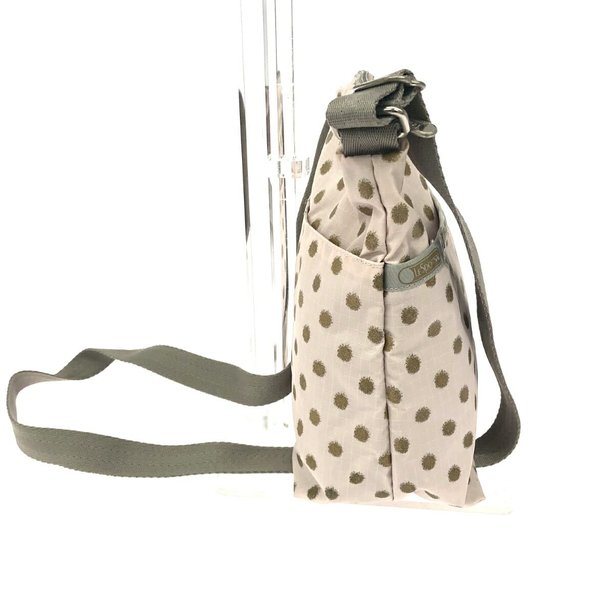 LeSportsac shoulder bag in good condition, dot pattern, nylon, pink, for ladies 2