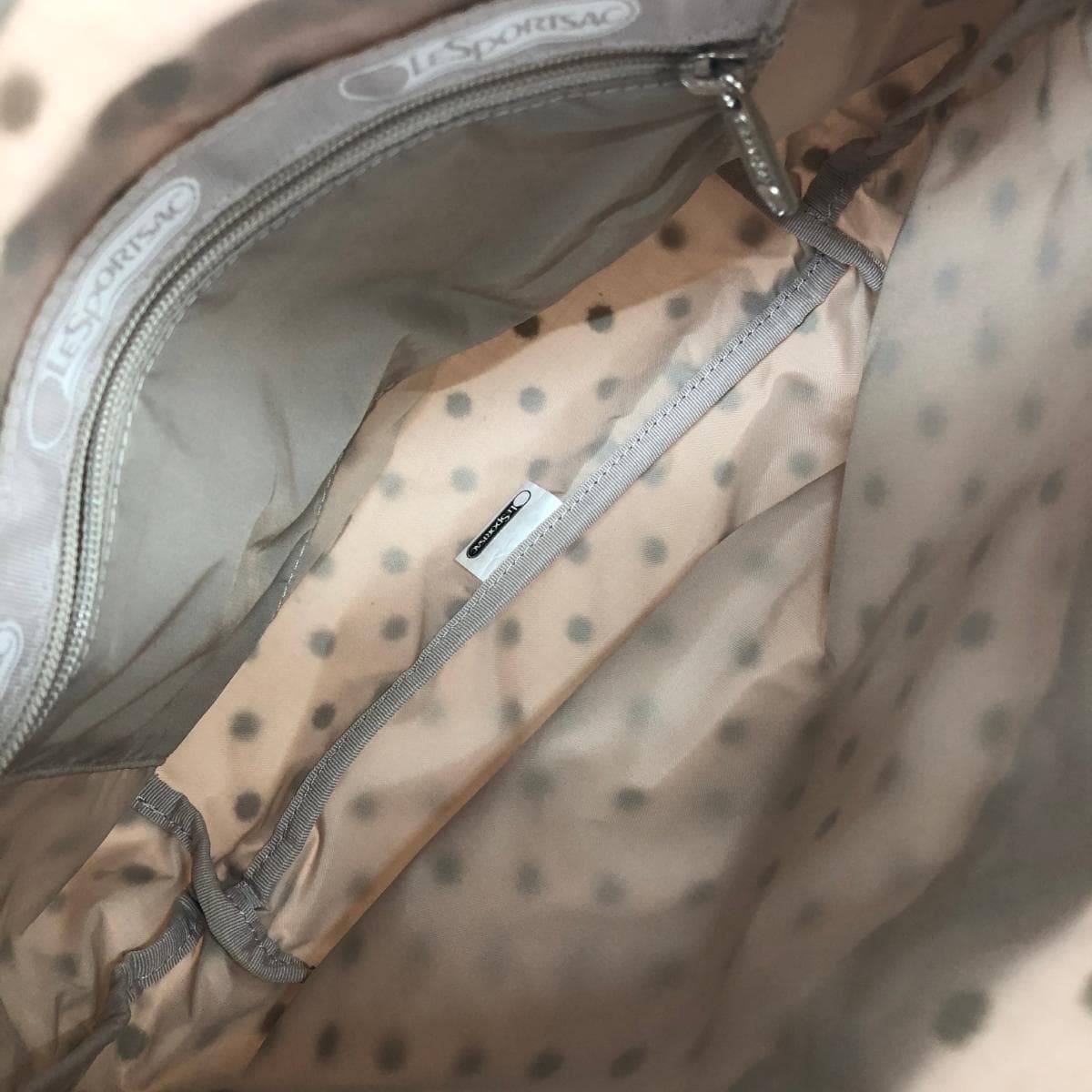 LeSportsac shoulder bag in good condition, dot pattern, nylon, pink, for ladies 6