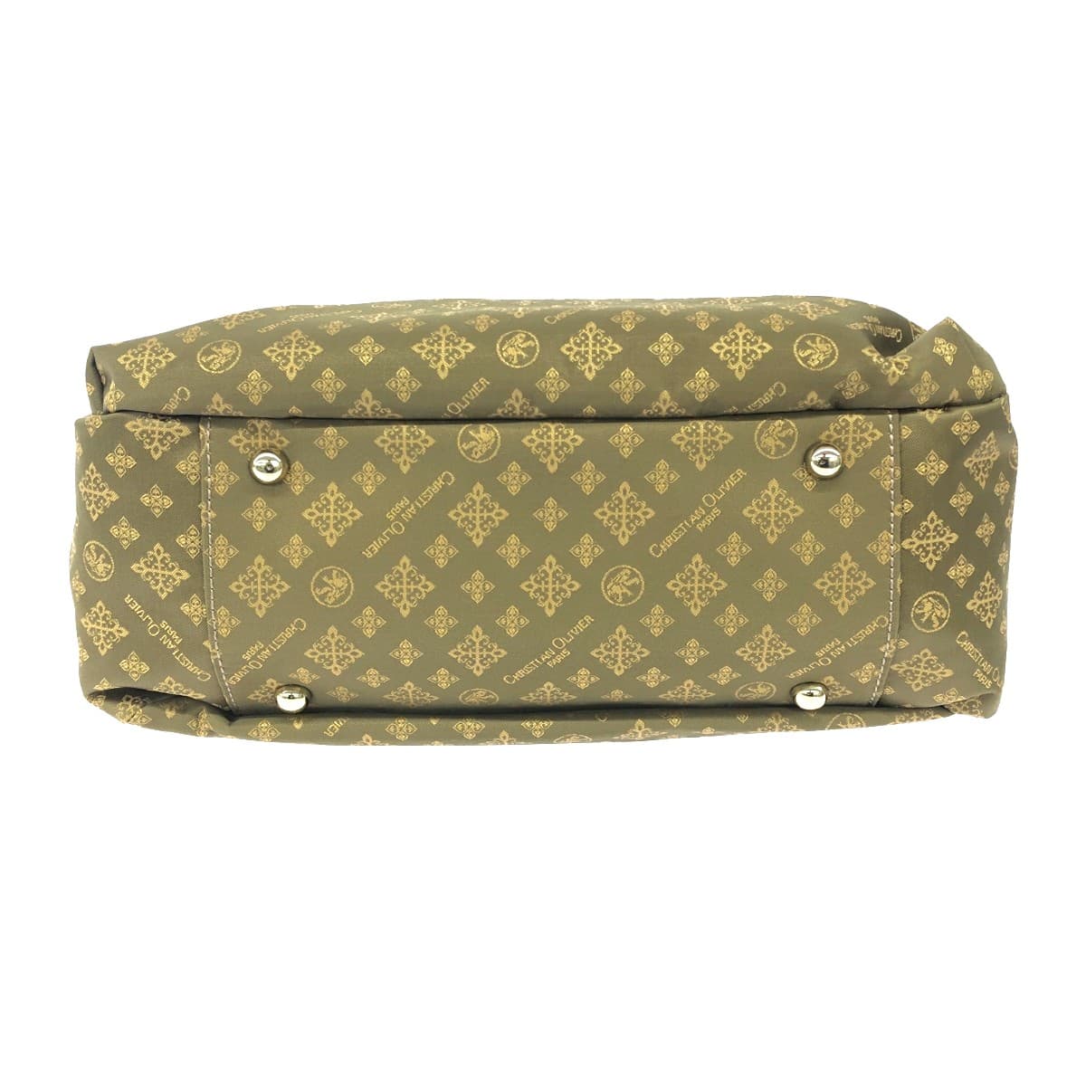 CHRISTIAN OLIVIER 2WAY Tote Bag Like New Monogram Nylon Olive Green Women's 4