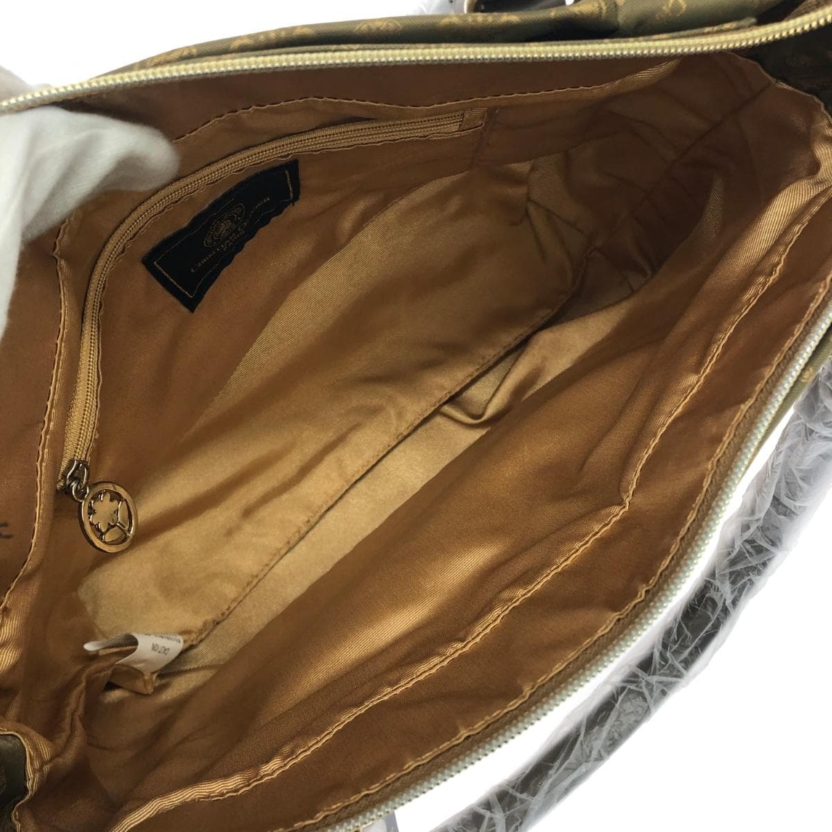 CHRISTIAN OLIVIER 2WAY Tote Bag Like New Monogram Nylon Olive Green Women's 6