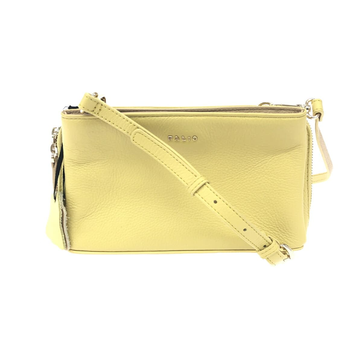 PALIO Mini Shoulder Bag in Good Condition, Leather, Yellow, Women's
