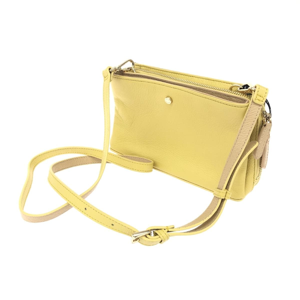 PALIO Mini Shoulder Bag in Good Condition, Leather, Yellow, Women's 3