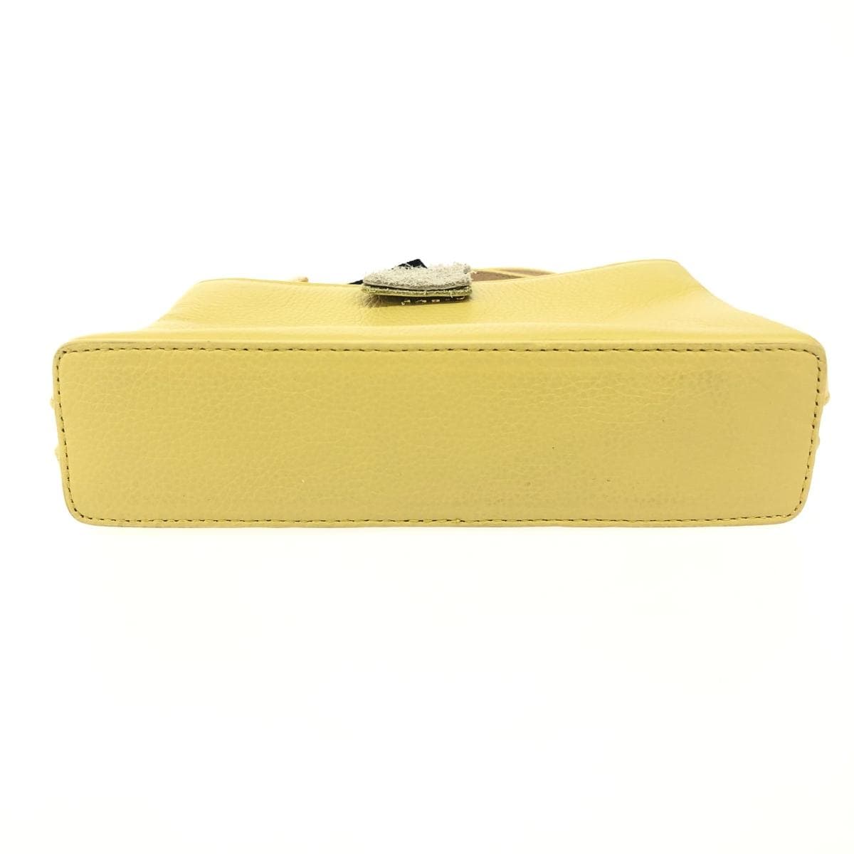 PALIO Mini Shoulder Bag in Good Condition, Leather, Yellow, Women's 4