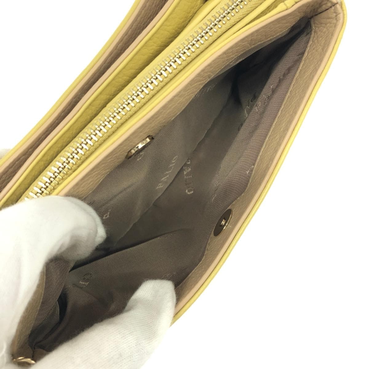 PALIO Mini Shoulder Bag in Good Condition, Leather, Yellow, Women's 8