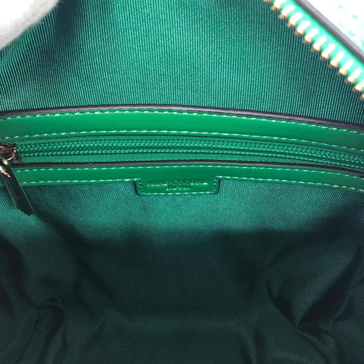 AnneCoquine 2WAY Bag Monogram Jacquard Green/Beige Women's 8