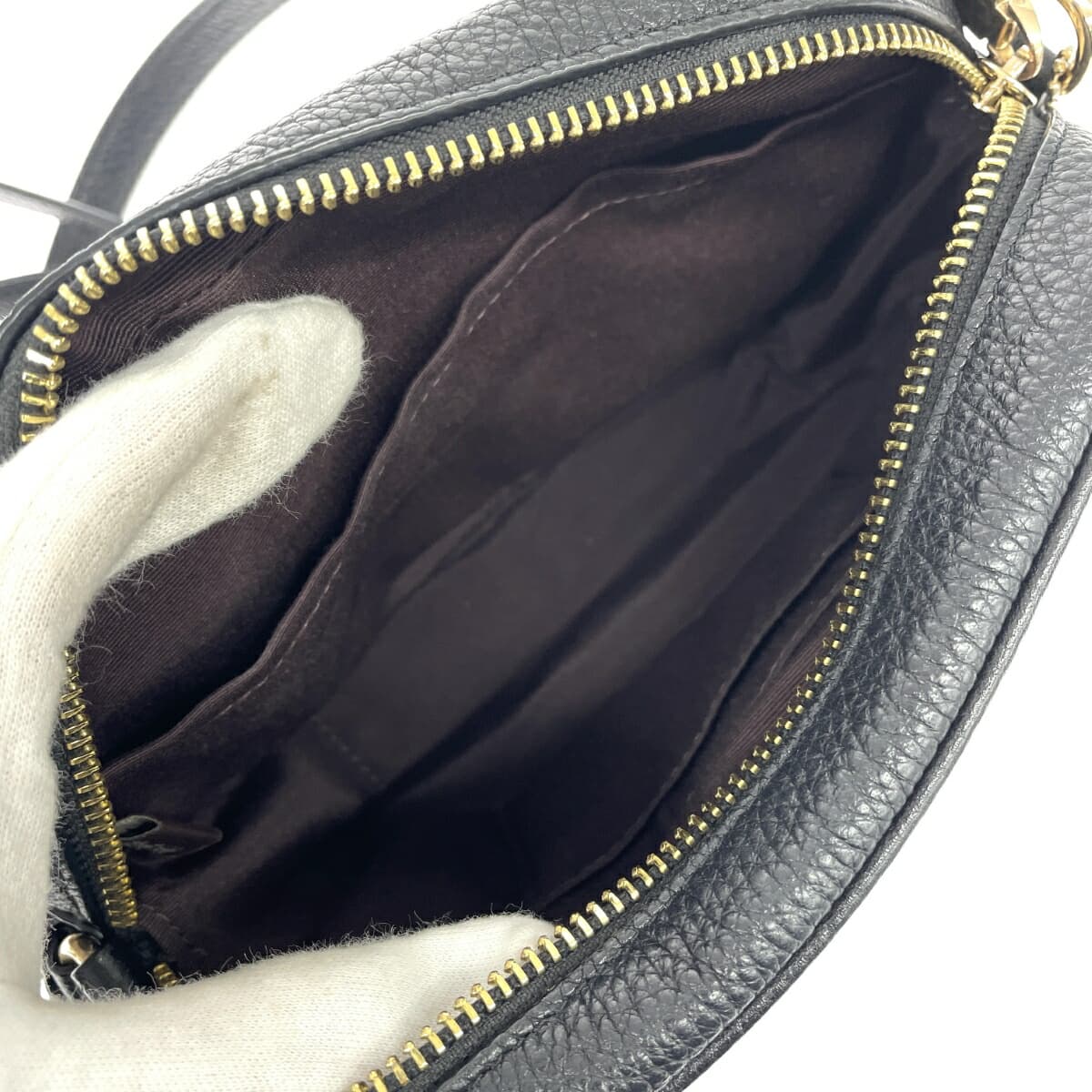 COACH Mini Shoulder Bag Leather Black Women's 6