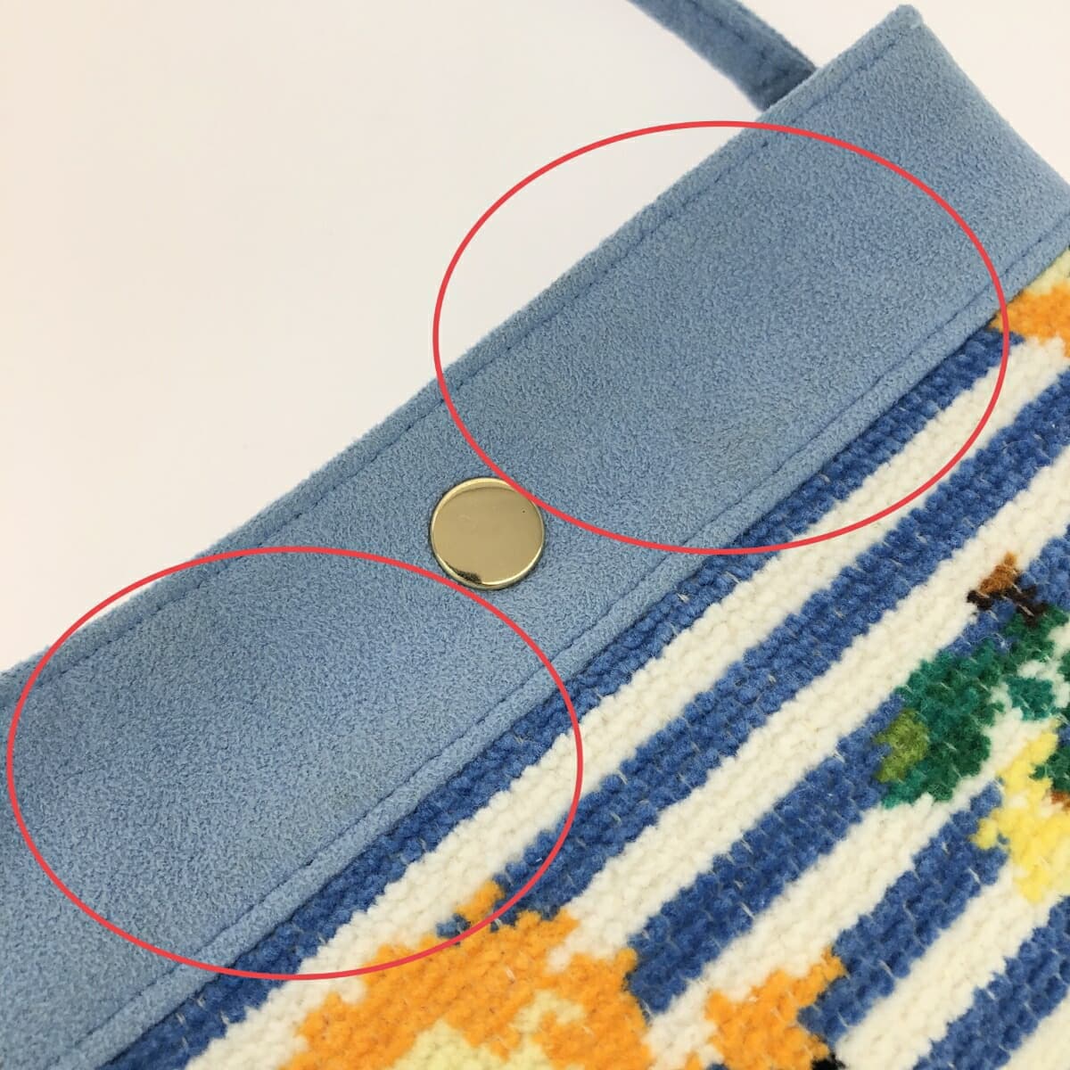 FEILER Shoulder Bag/Pochette in Excellent Condition Heidi/Chenille Weave Blue for Ladies 7