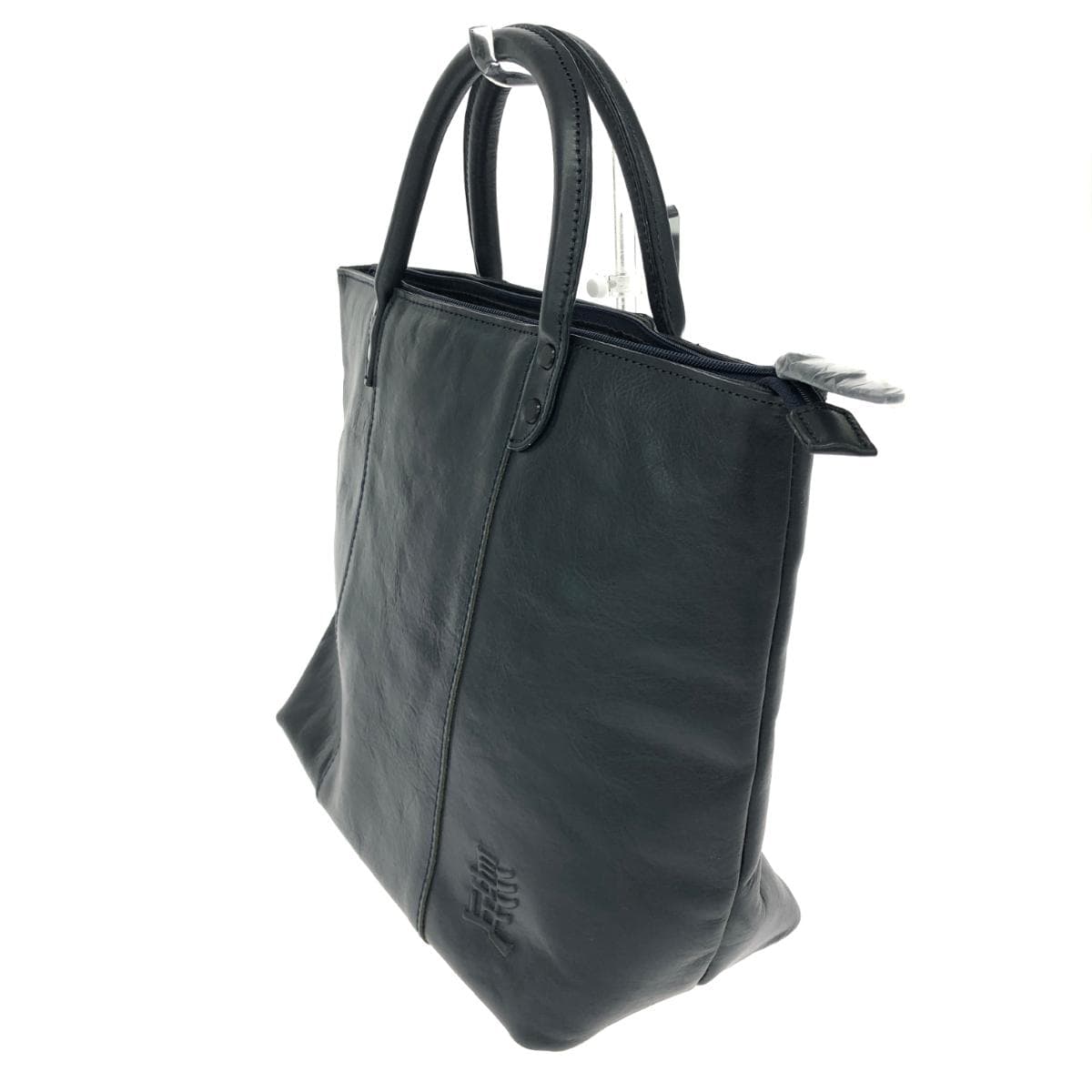 HARVEST LABEL Harvest Label / Tote Bag Like New Beard / Leather Navy Men's 3