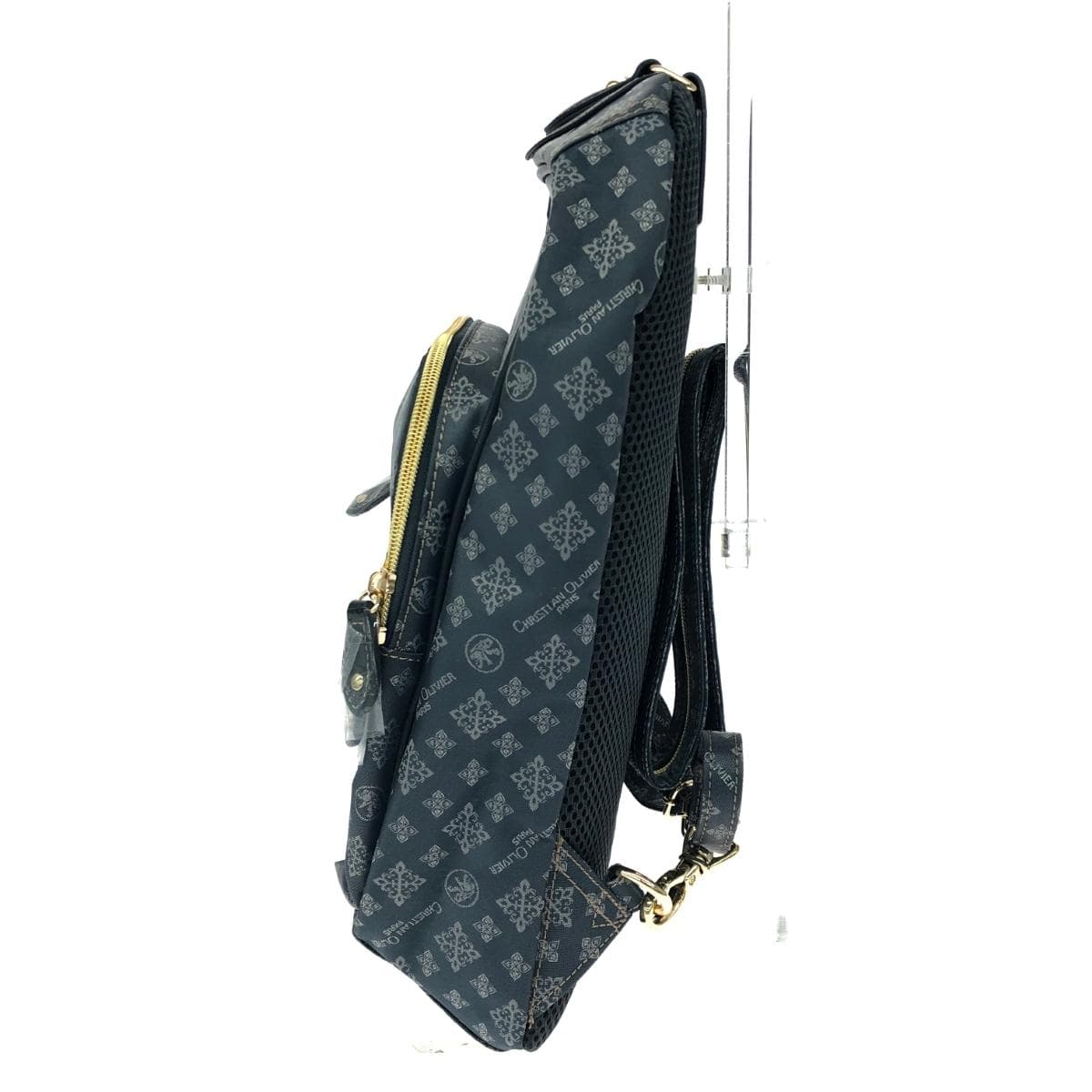 CHRISTIAN OLIVIER Backpack and Body Bag, Like New, Monogram/Nylon, Gray, Women's 2