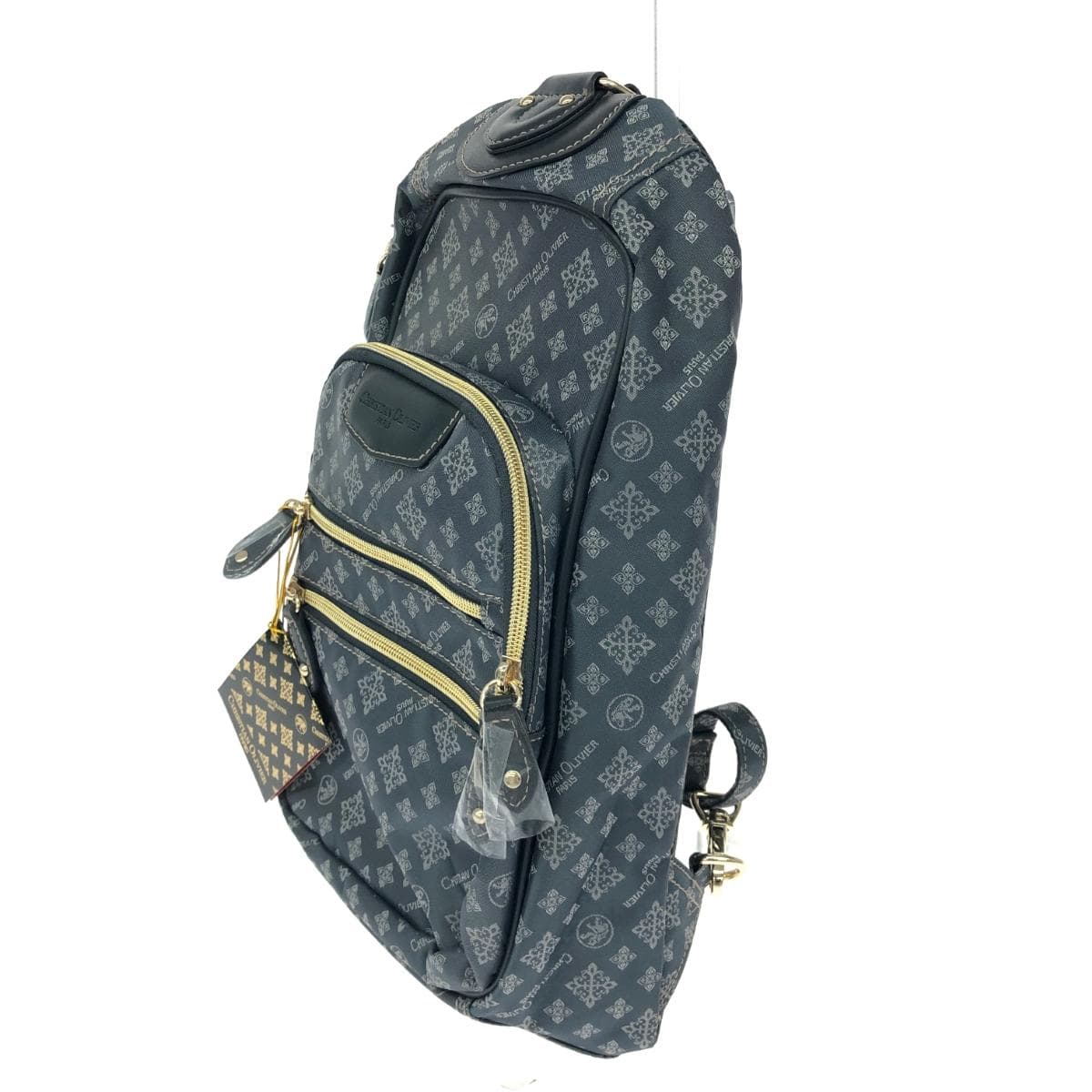 CHRISTIAN OLIVIER Backpack and Body Bag, Like New, Monogram/Nylon, Gray, Women's 3